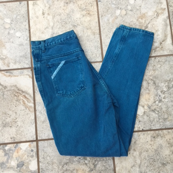 Vintage Denim - !!! Vintage Oscar De La Renta Teal Mom Jeans